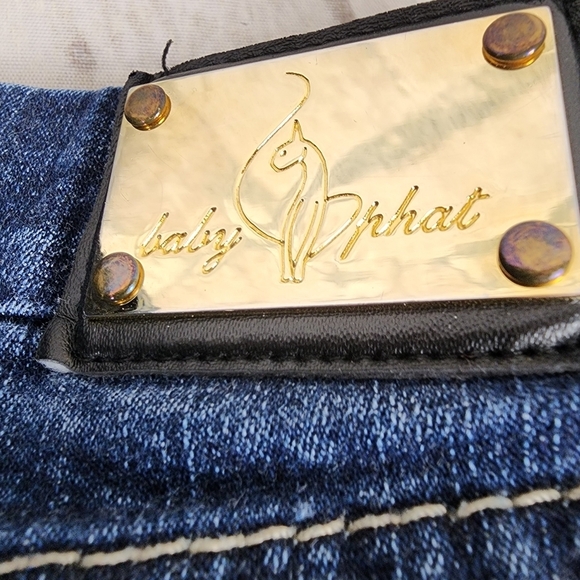 Vintage Y2K Baby Phat Jeans Baby Bootcut Mid Rise Medium Wash Fade Size 13 - Picture 13 of 15
